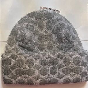 Coach Gray Patterned Beanie